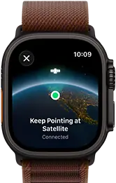 Apple Watch Ultra 4, kast van titanium, kleur zwart, satellietverbinding, rechterkant, Digital Crown, verhoogde zijknop, Alpine-bandje, kleur bordeauxrood