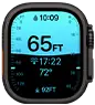 Apple Watch Ultra 4, kast van titanium, kleur zwart, Diepte-app met duikgegevens, rechterkant, Digital Crown, verhoogde zijknop