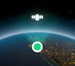 Aardbol met de locatie van de gebruiker en een satellietsymbool erboven