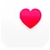 Symbool van de Gezondheid-app, een roze hart in een wit vak