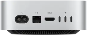 Mac mini, de dos, prise d’alimentation, port Ethernet, port HDMI, trois ports Thunderbolt