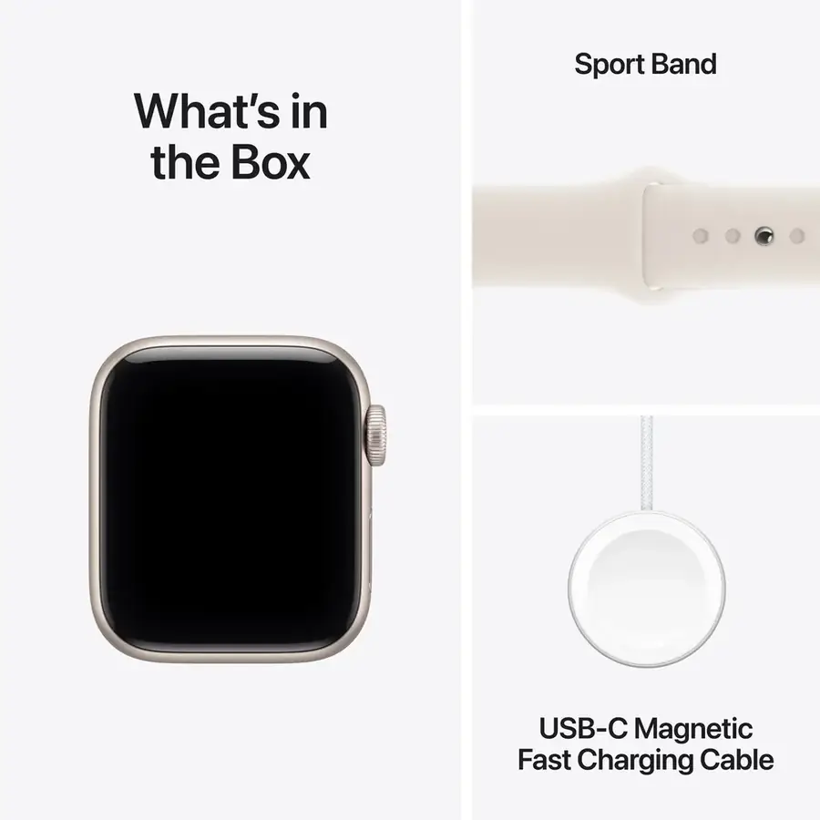 Apple Watch SE 3 GPS 40 mm boîtier aluminium Lumière stellaire avec Bracelet Sport Lumière stellaire — M/L