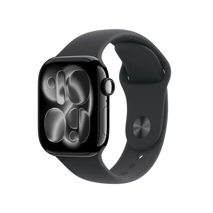 Apple Watch Series 11 GPS 42 mm boîtier aluminium Noir jais avec Bracelet Sport Noir — S/M