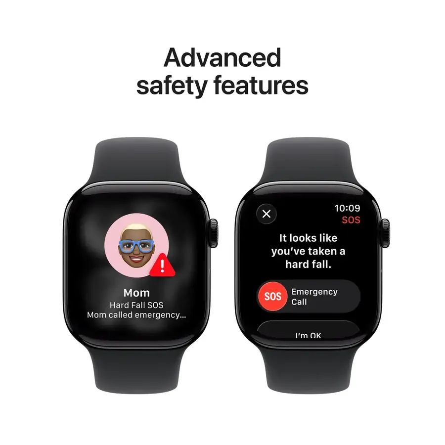 Apple Watch Series 11 GPS 42 mm boîtier aluminium Noir jais avec Bracelet Sport Noir — M/L