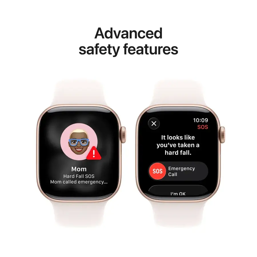 Apple Watch Series 11 GPS 42 mm boîtier aluminium Or rose avec Bracelet Sport Rose pâle — M/L