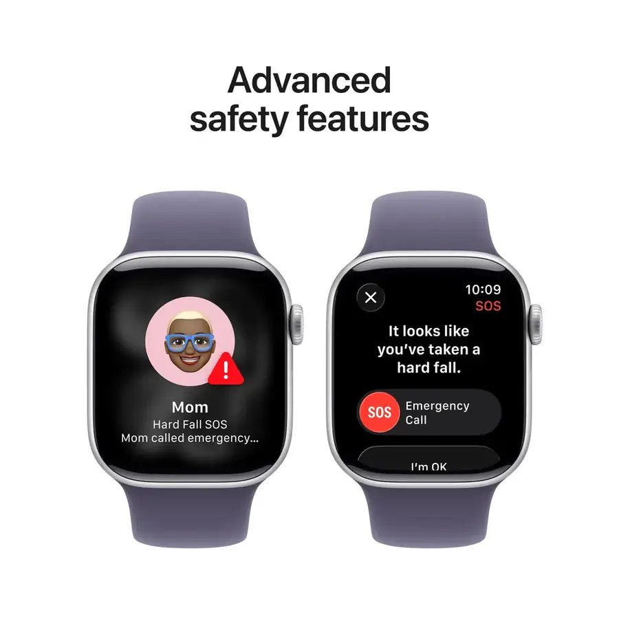 Apple Watch Series 11 GPS 42 mm boîtier aluminium Argent avec Bracelet Sport Brume violette — M/L