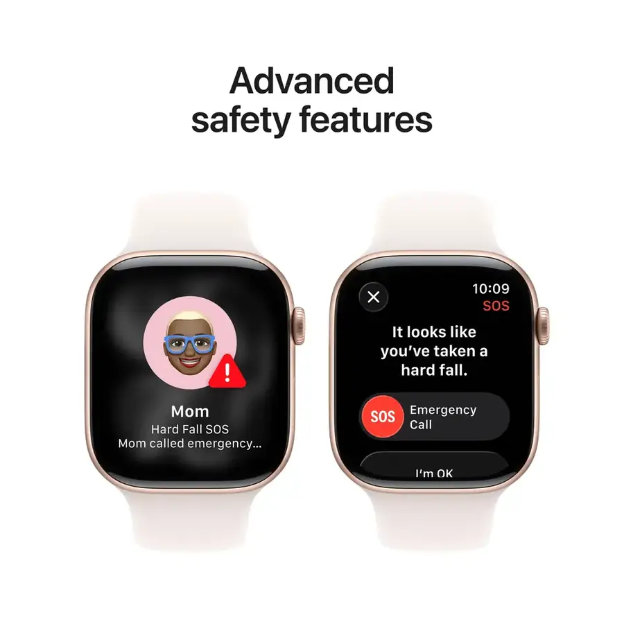 Apple Watch Series 11 GPS 46 mm boîtier aluminium Or rose avec Bracelet Sport Rose pâle — M/L