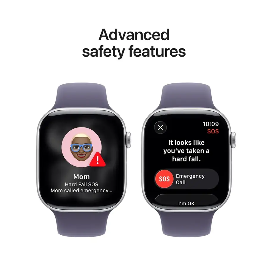 Apple Watch Series 11 GPS 46 mm boîtier aluminium Argent avec Bracelet Sport Brume violette — M/L