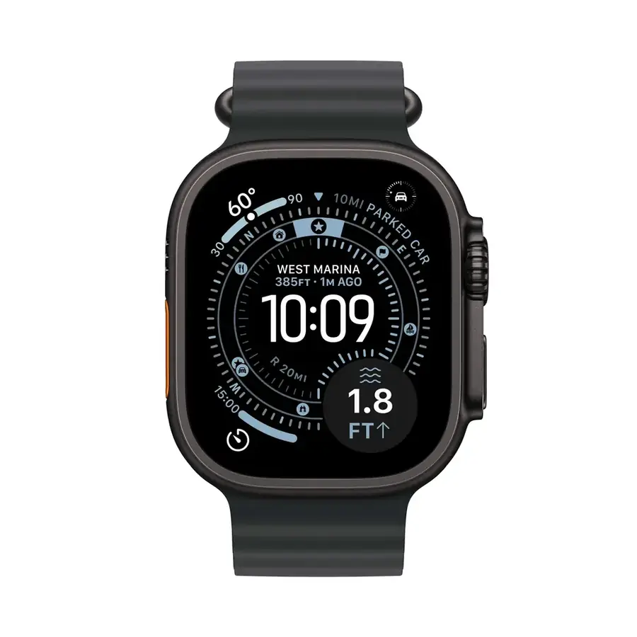 Apple Watch Ultra 3 GPS + Cellular 49 mm boîtier titane Noir avec Bracelet Océan Noir