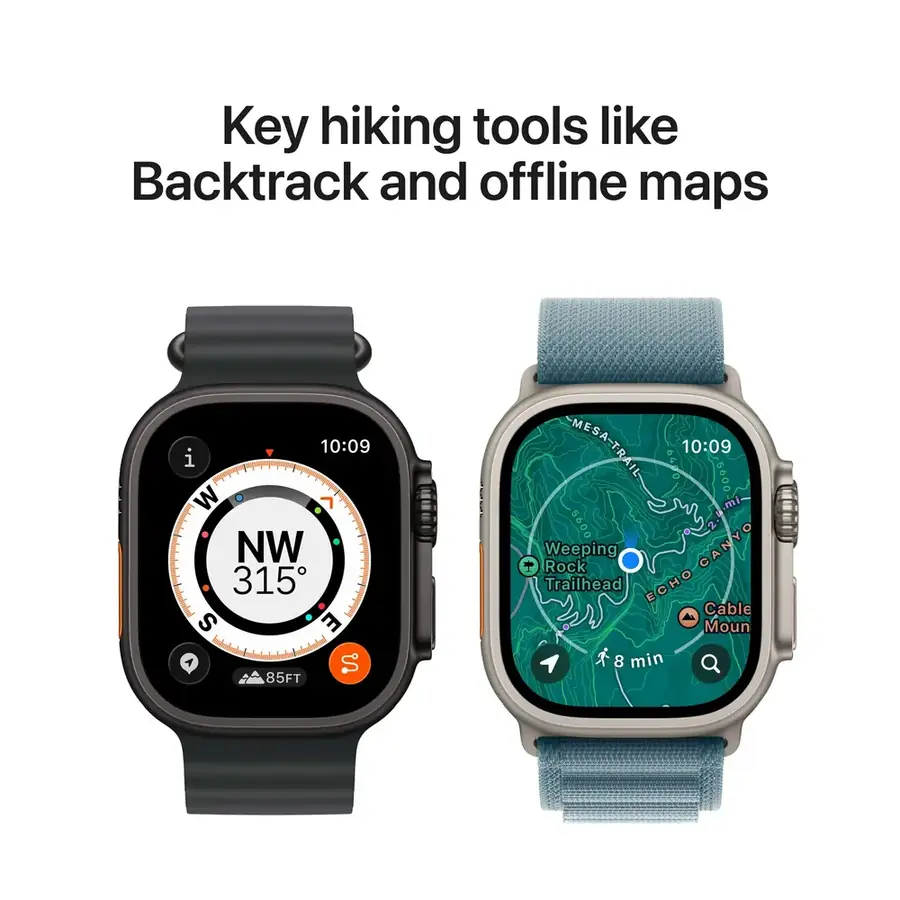 Apple Watch Ultra 3 GPS + Cellular 49 mm boîtier titane Naturel avec Boucle Alpine Bleu clair — Large