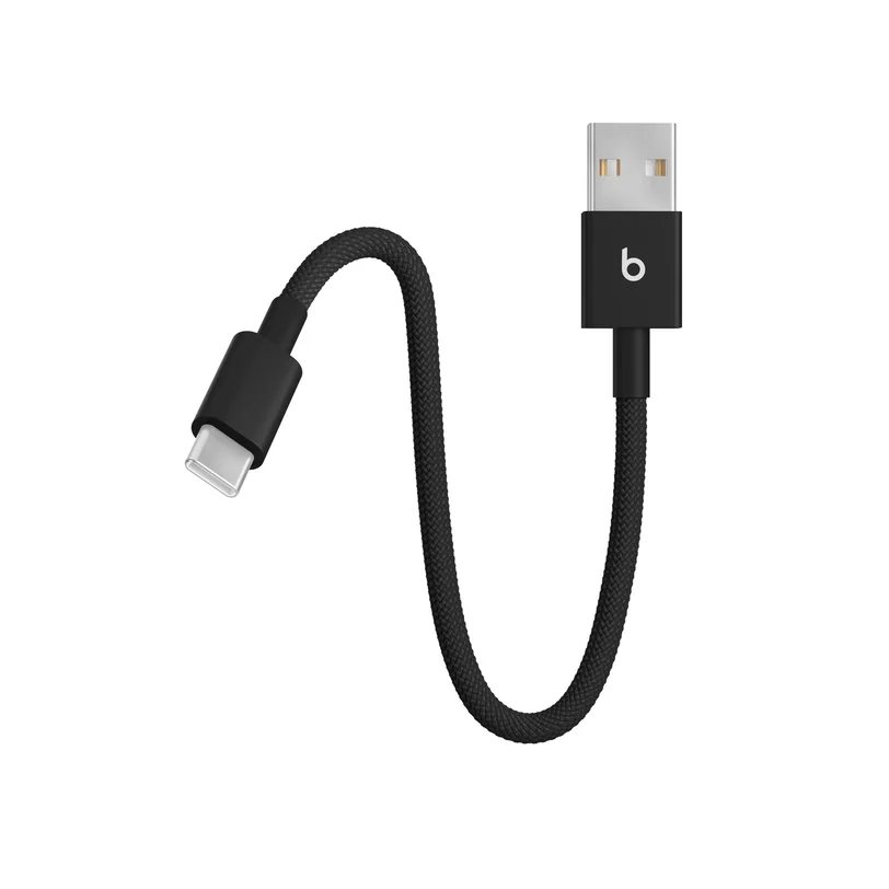 Beats USB-A to USB-C Woven Short Cable (20 cm) — Noir éclair