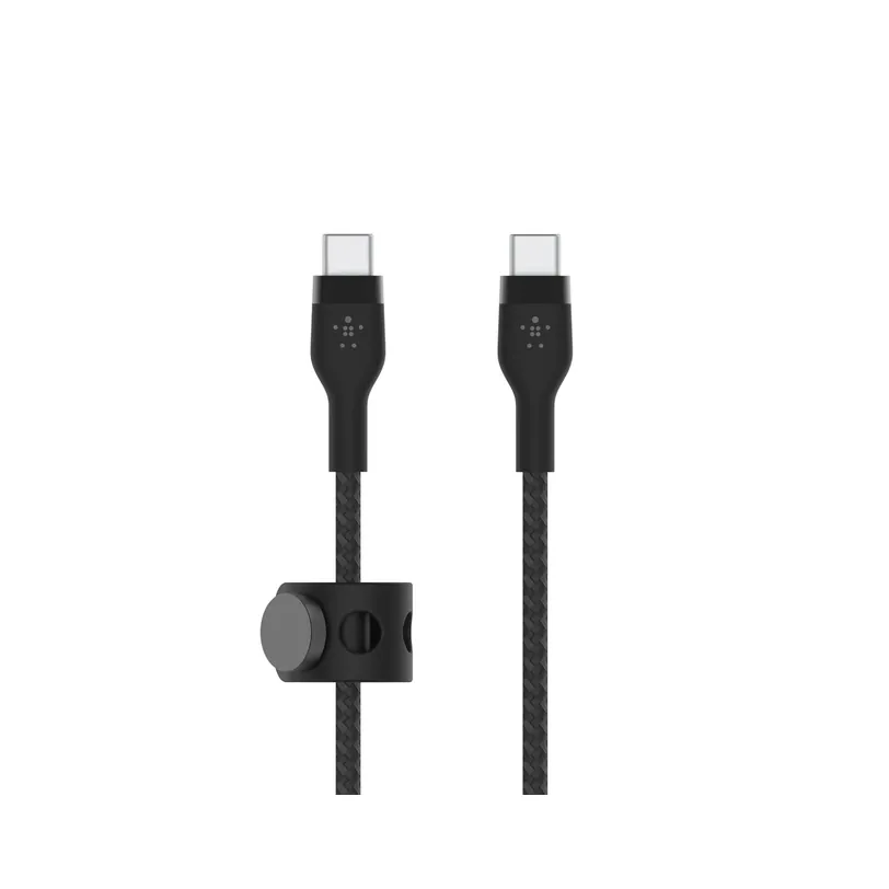 Belkin câble BoostCharge PRO Flex USB-C vers USB-C silicone tressé 2 m — Noir