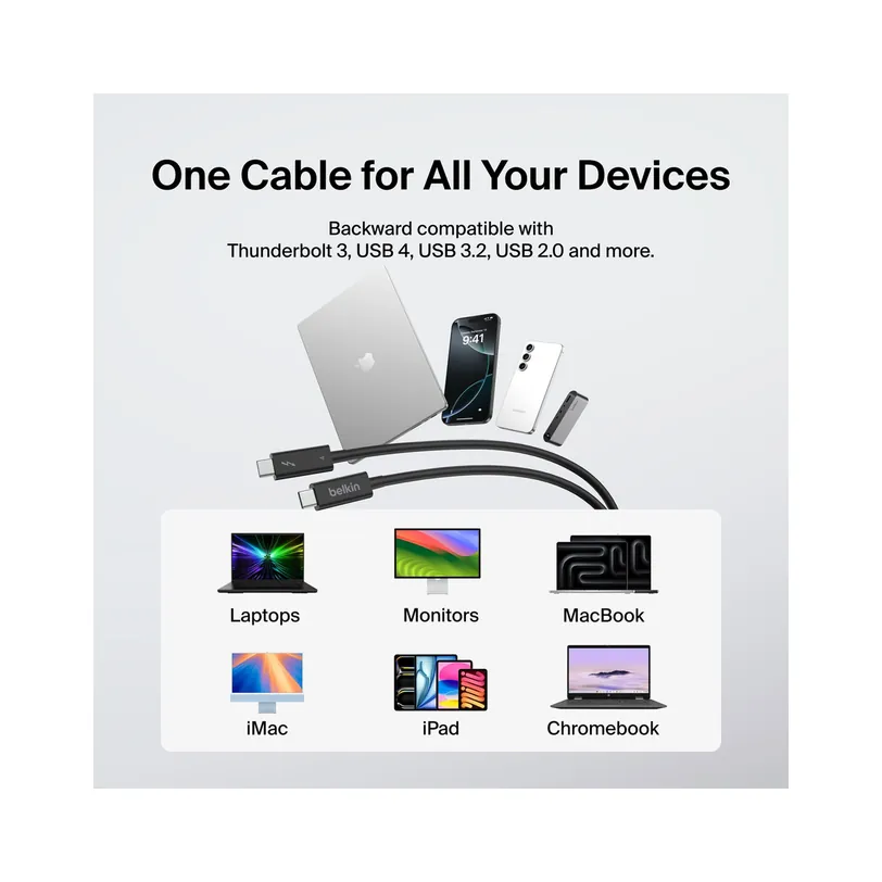 Belkin Connect Thunderbolt 4 Cable, 1M, Passive