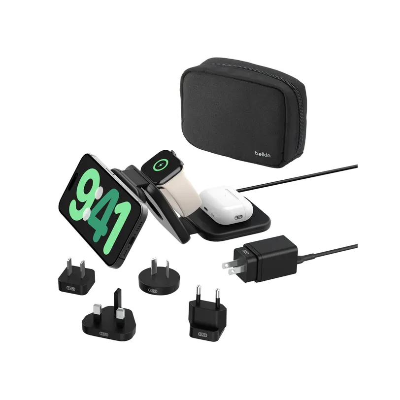 Belkin station de charge voyage BoostCharge 3-en-1 Qi2 Magnétique 15 W