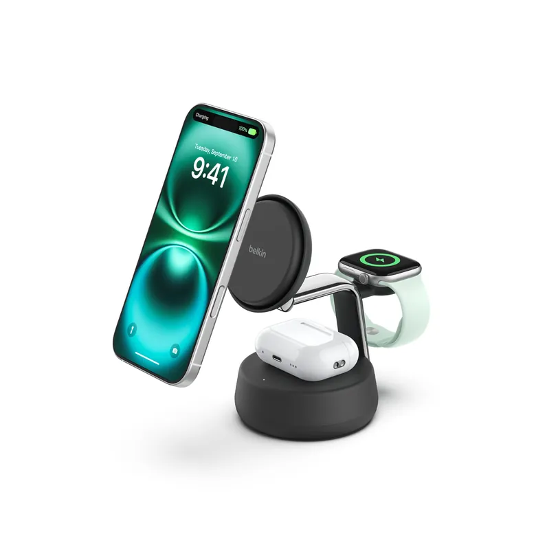 Belkin support de charge Ultracharge Pro Qi2 3-en-1 25 W — Charbon