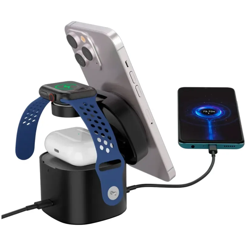 Station de charge Canyon OnCharge 405 4-en-1 Qi2 — Noir — vue 4