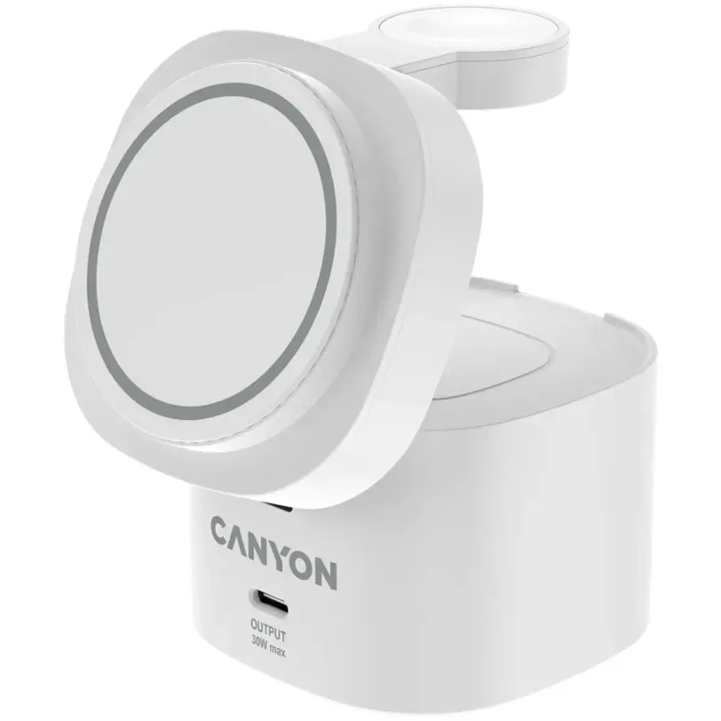 Station de charge Canyon OnCharge 405 4-en-1 Qi2 — Blanc — vue 2