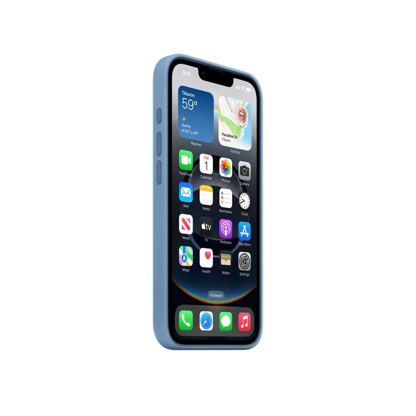 iPhone 16e Silicone Case — Bleu hivernal