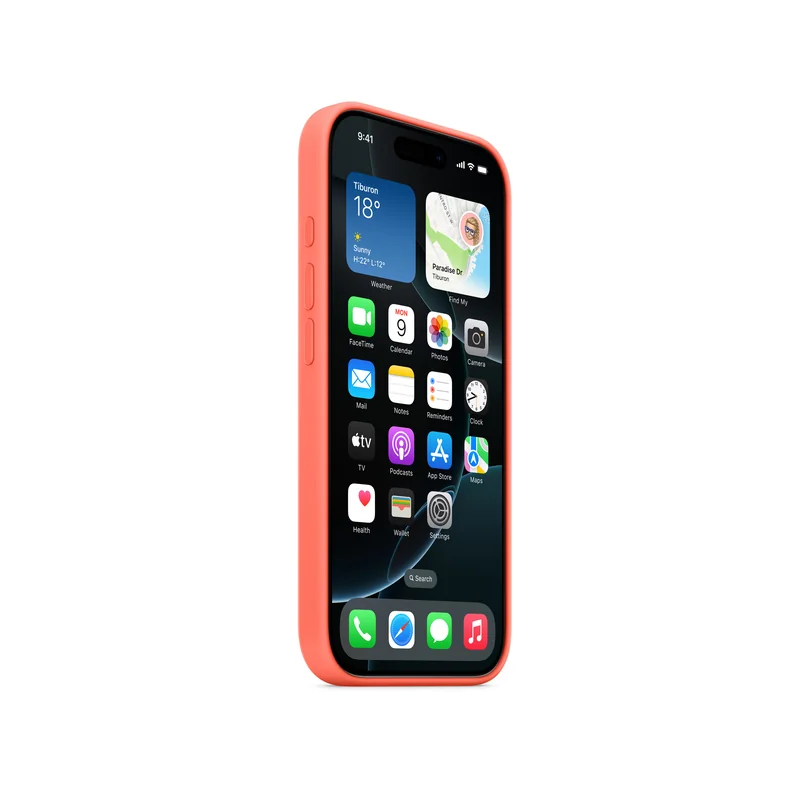 iPhone 16 Pro coque silicone MagSafe — Mandarine