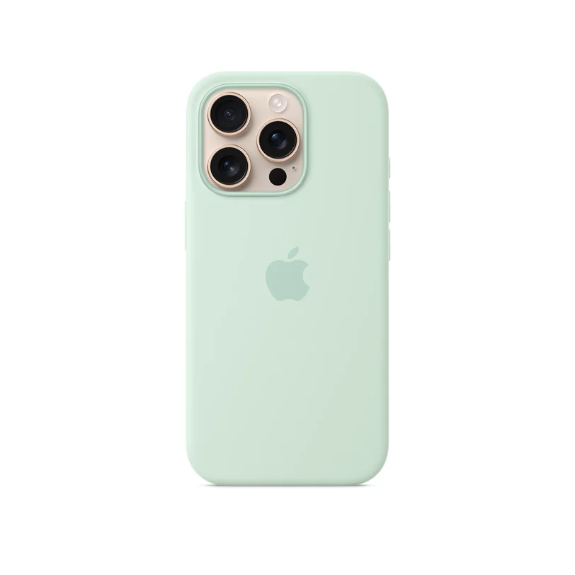 iPhone 16 Pro coque silicone MagSafe — Aigue-marine