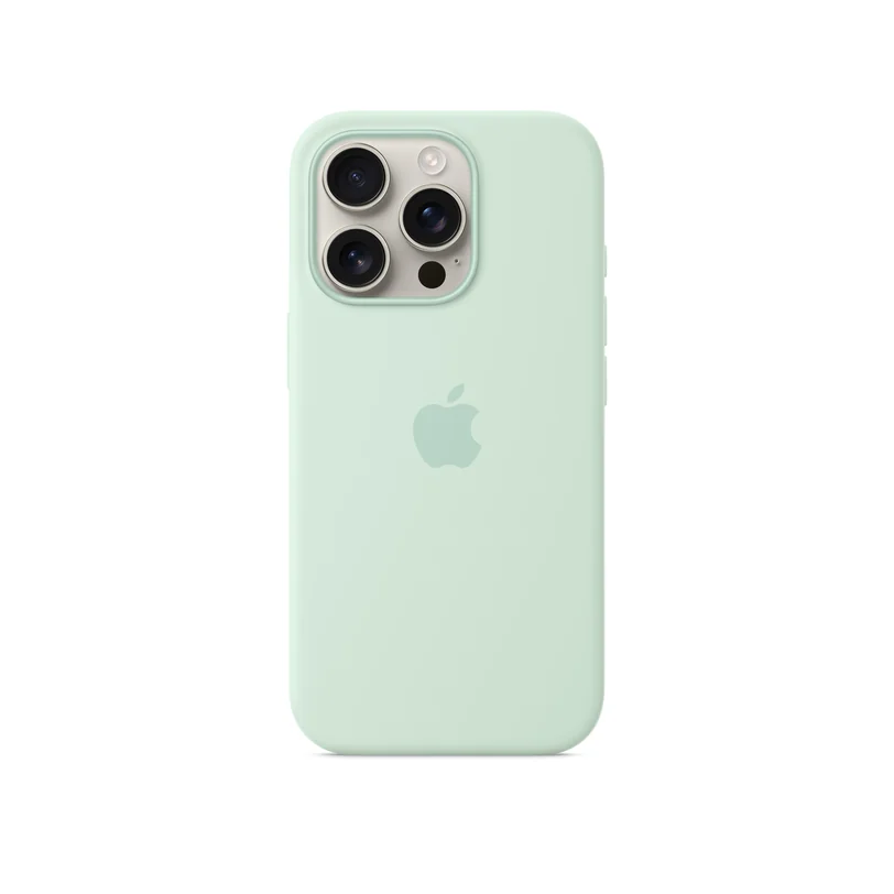 iPhone 16 Pro coque silicone MagSafe — Aigue-marine