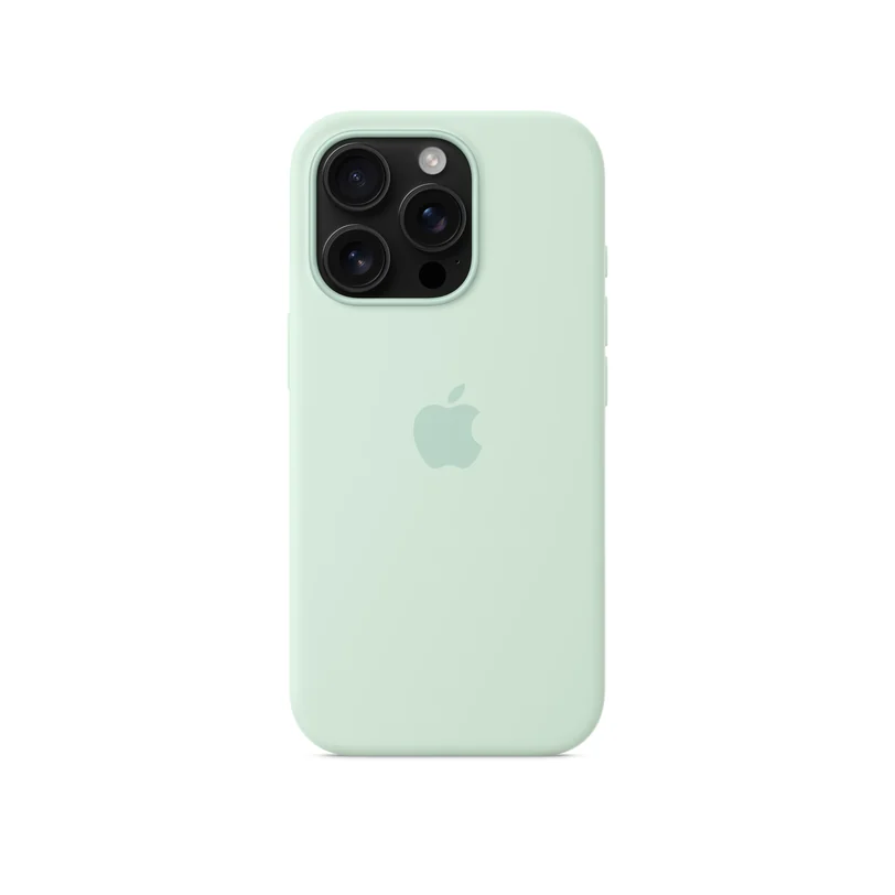 iPhone 16 Pro coque silicone MagSafe — Aigue-marine