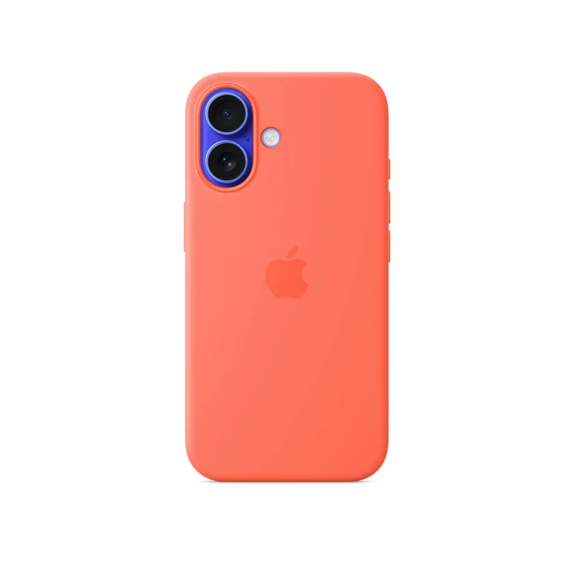 iPhone 16 coque silicone MagSafe — Mandarine