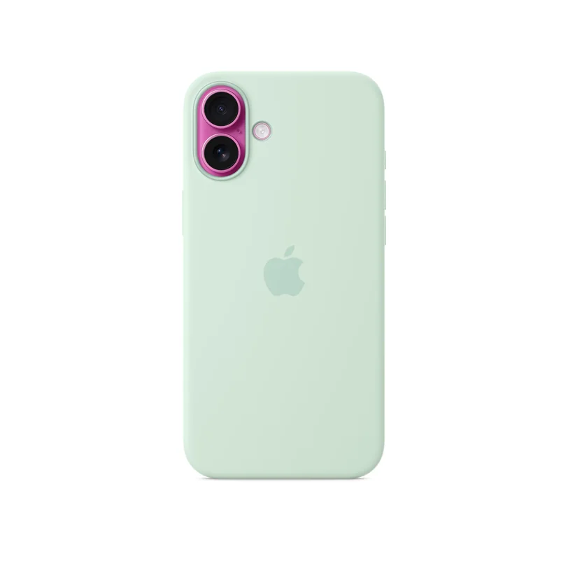 iPhone 16 Plus coque silicone MagSafe — Aigue-marine