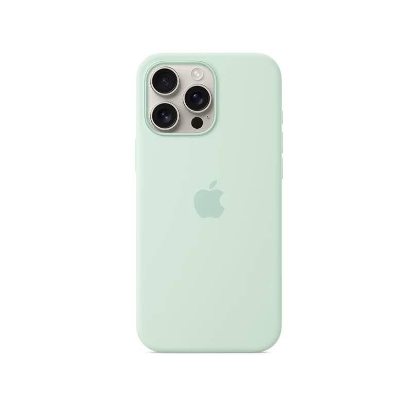 iPhone 16 Pro Max coque silicone MagSafe — Aigue-marine
