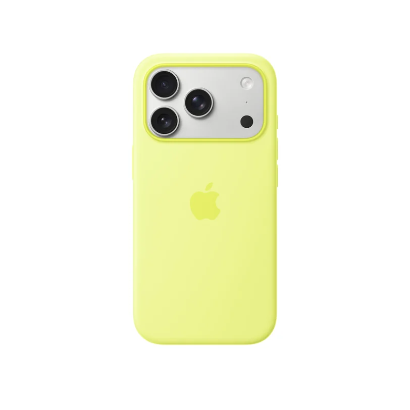 iPhone 17 Pro coque silicone MagSafe — Jaune fluo