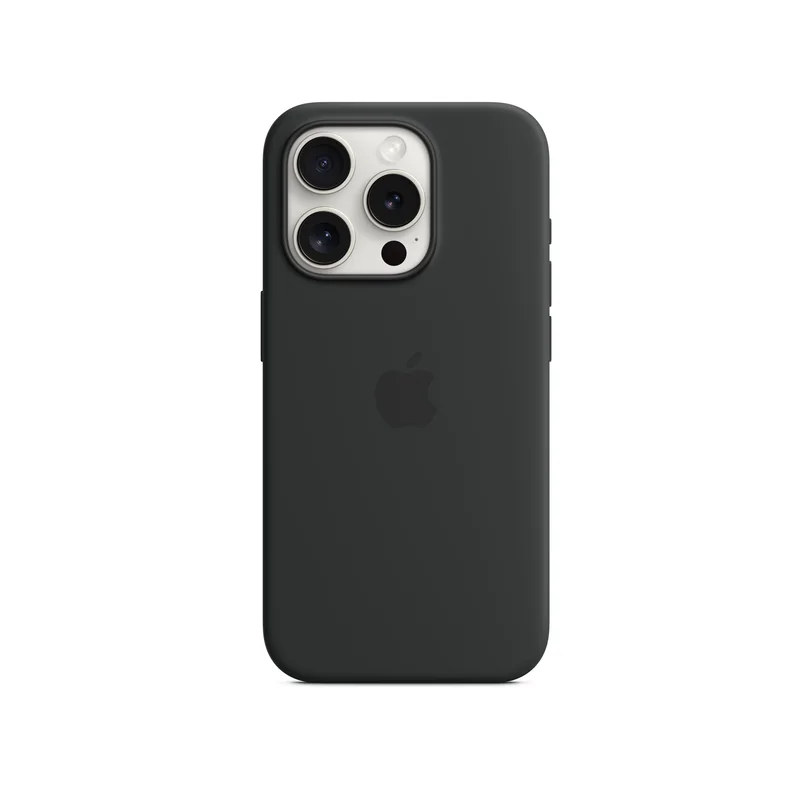 iPhone 15 Pro coque silicone MagSafe — Noir