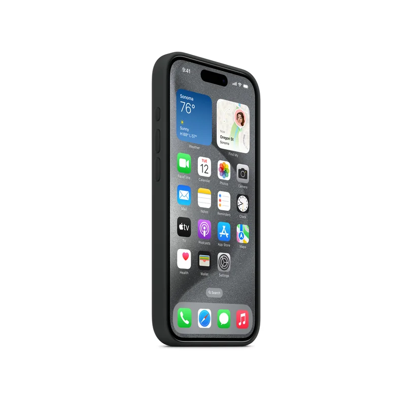 iPhone 15 Pro coque silicone MagSafe — Noir