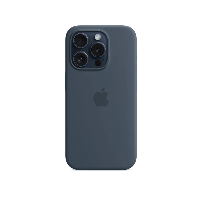 iPhone 15 Pro coque silicone MagSafe — Bleu tempête