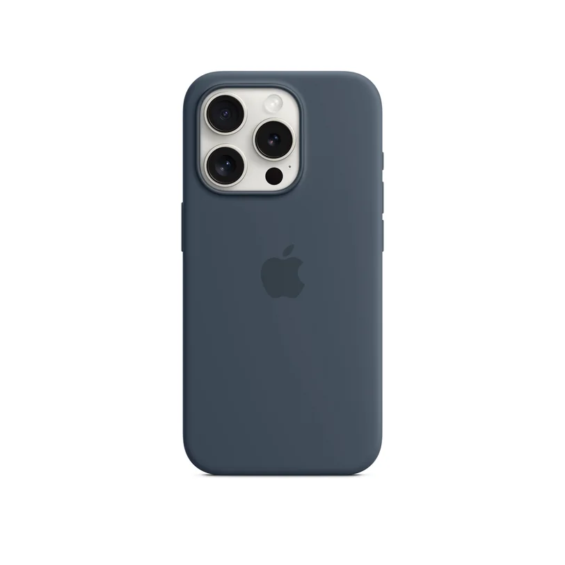 iPhone 15 Pro coque silicone MagSafe — Bleu tempête