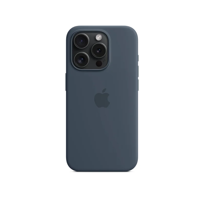 iPhone 15 Pro coque silicone MagSafe — Bleu tempête