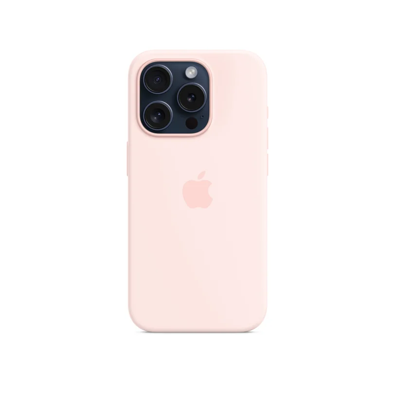 iPhone 15 Pro coque silicone MagSafe Light — Rose