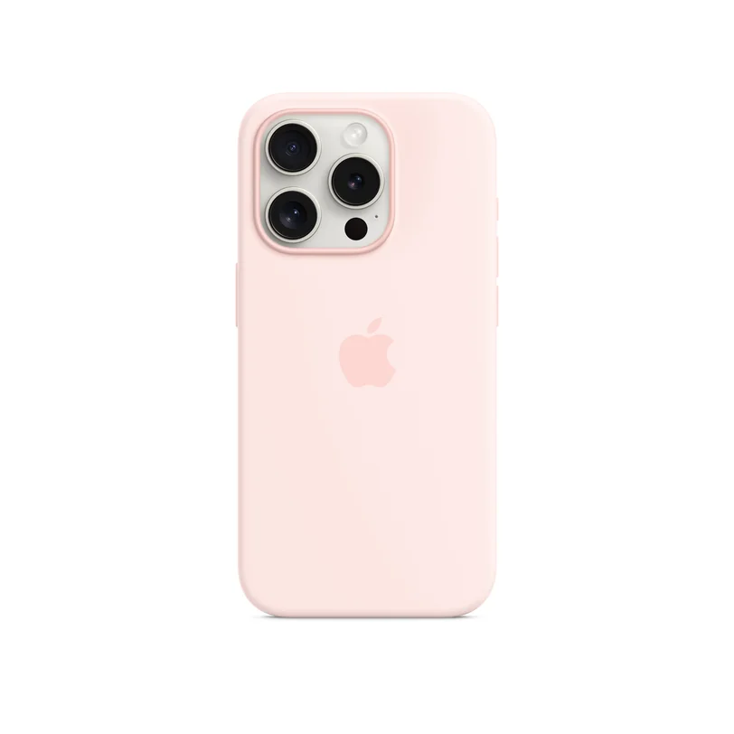 iPhone 15 Pro coque silicone MagSafe Light — Rose