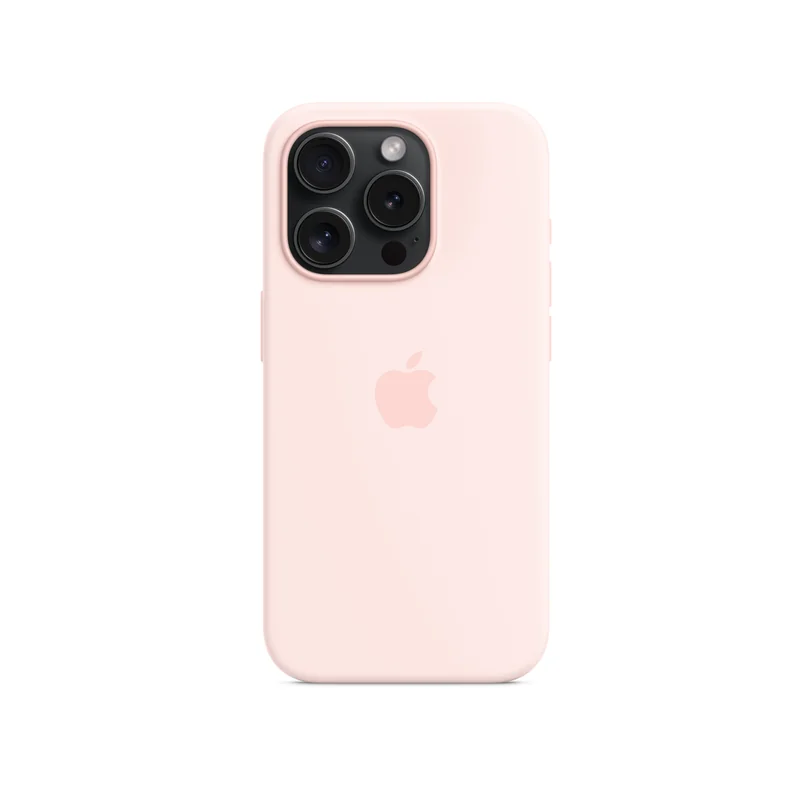 iPhone 15 Pro coque silicone MagSafe Light — Rose