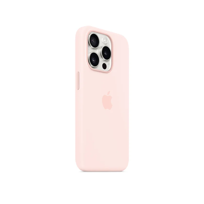 iPhone 15 Pro coque silicone MagSafe Light — Rose