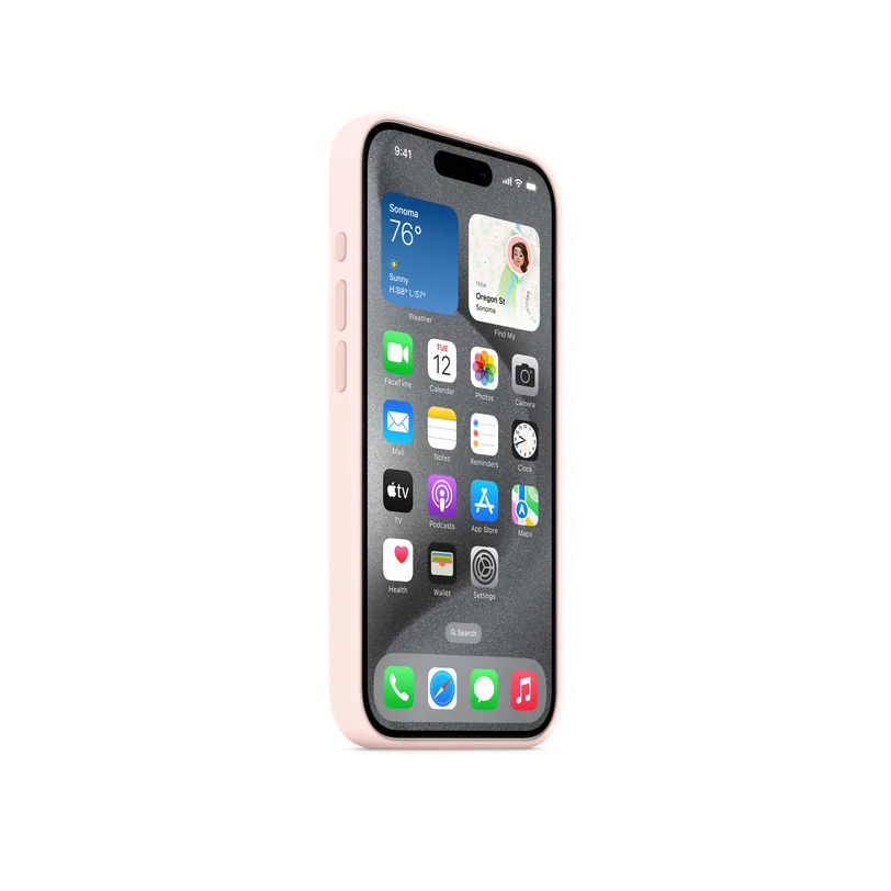 iPhone 15 Pro coque silicone MagSafe Light — Rose