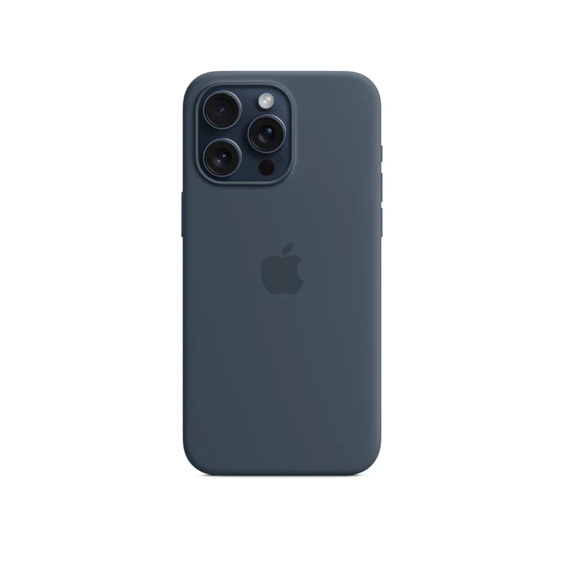 iPhone 15 Pro Max coque silicone MagSafe — Bleu tempête