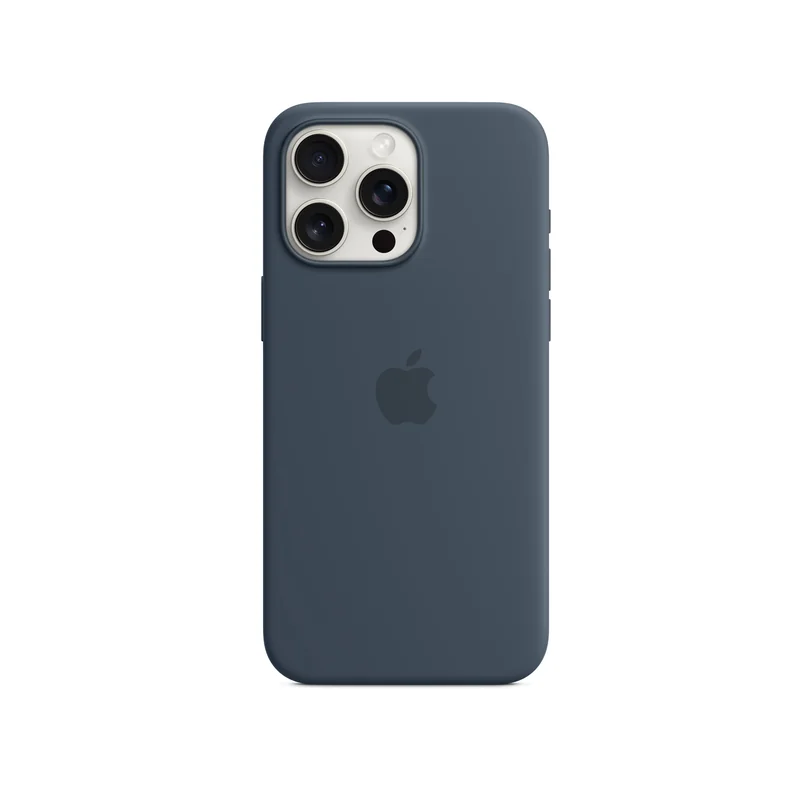 iPhone 15 Pro Max coque silicone MagSafe — Bleu tempête