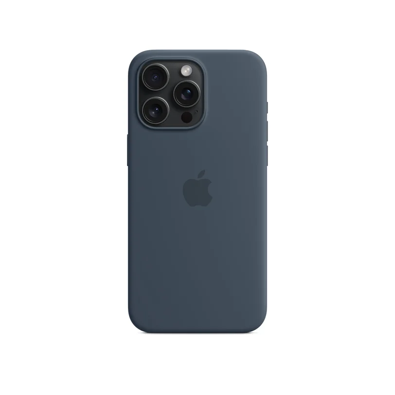 iPhone 15 Pro Max coque silicone MagSafe — Bleu tempête