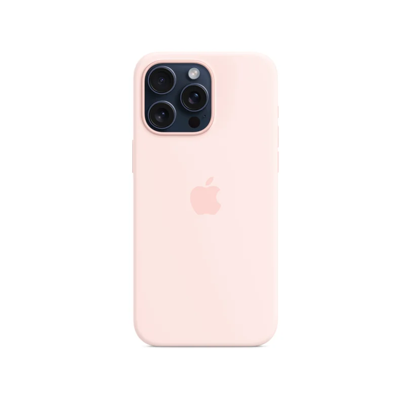 iPhone 15 Pro Max coque silicone MagSafe Light — Rose