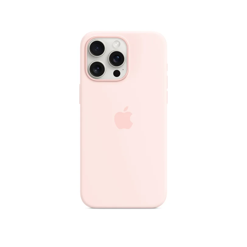 iPhone 15 Pro Max coque silicone MagSafe Light — Rose
