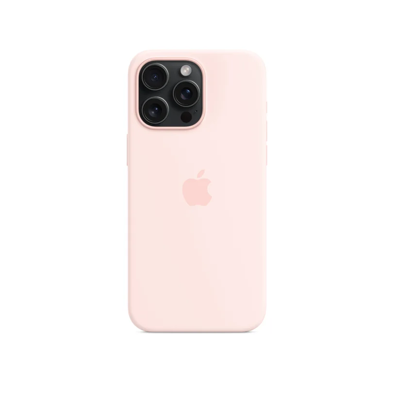 iPhone 15 Pro Max coque silicone MagSafe Light — Rose