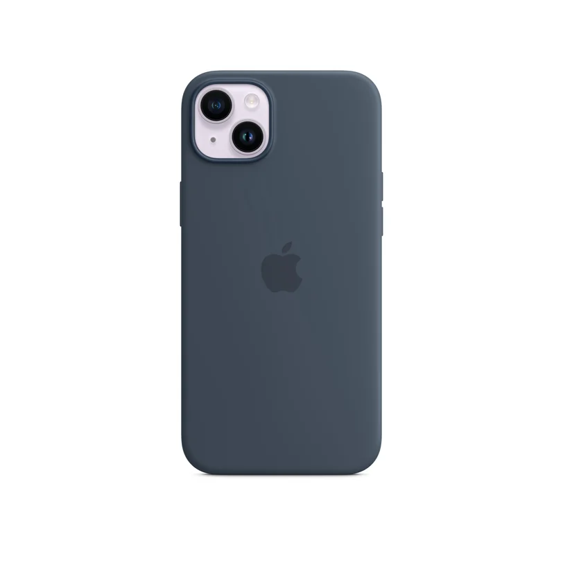 iPhone 14 Plus coque silicone MagSafe — Bleu tempête