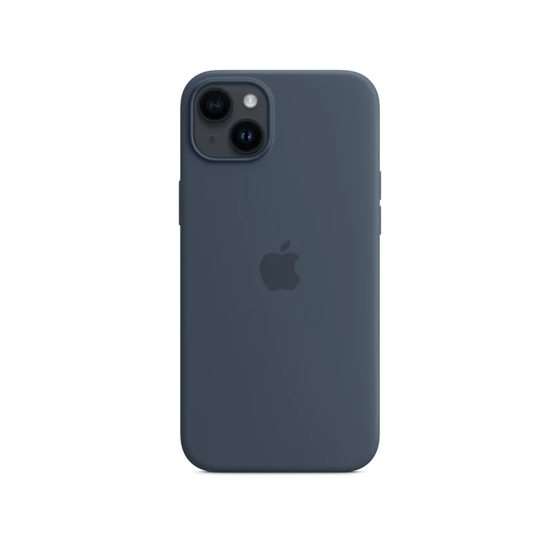 iPhone 14 Plus coque silicone MagSafe — Bleu tempête