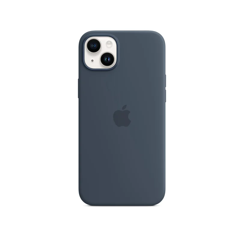 iPhone 14 Plus coque silicone MagSafe — Bleu tempête