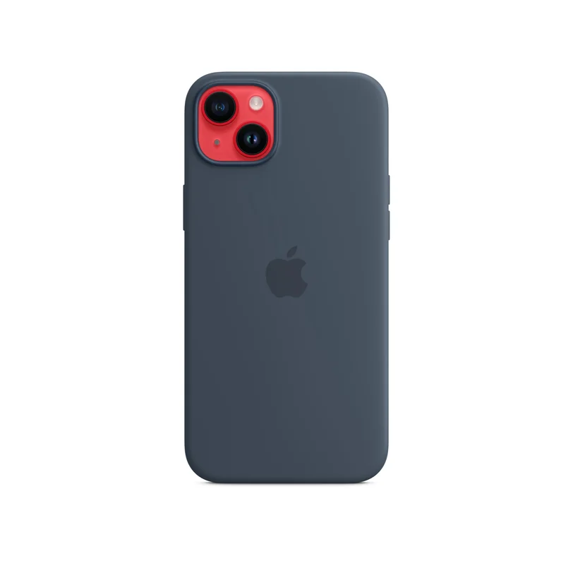 iPhone 14 Plus coque silicone MagSafe — Bleu tempête